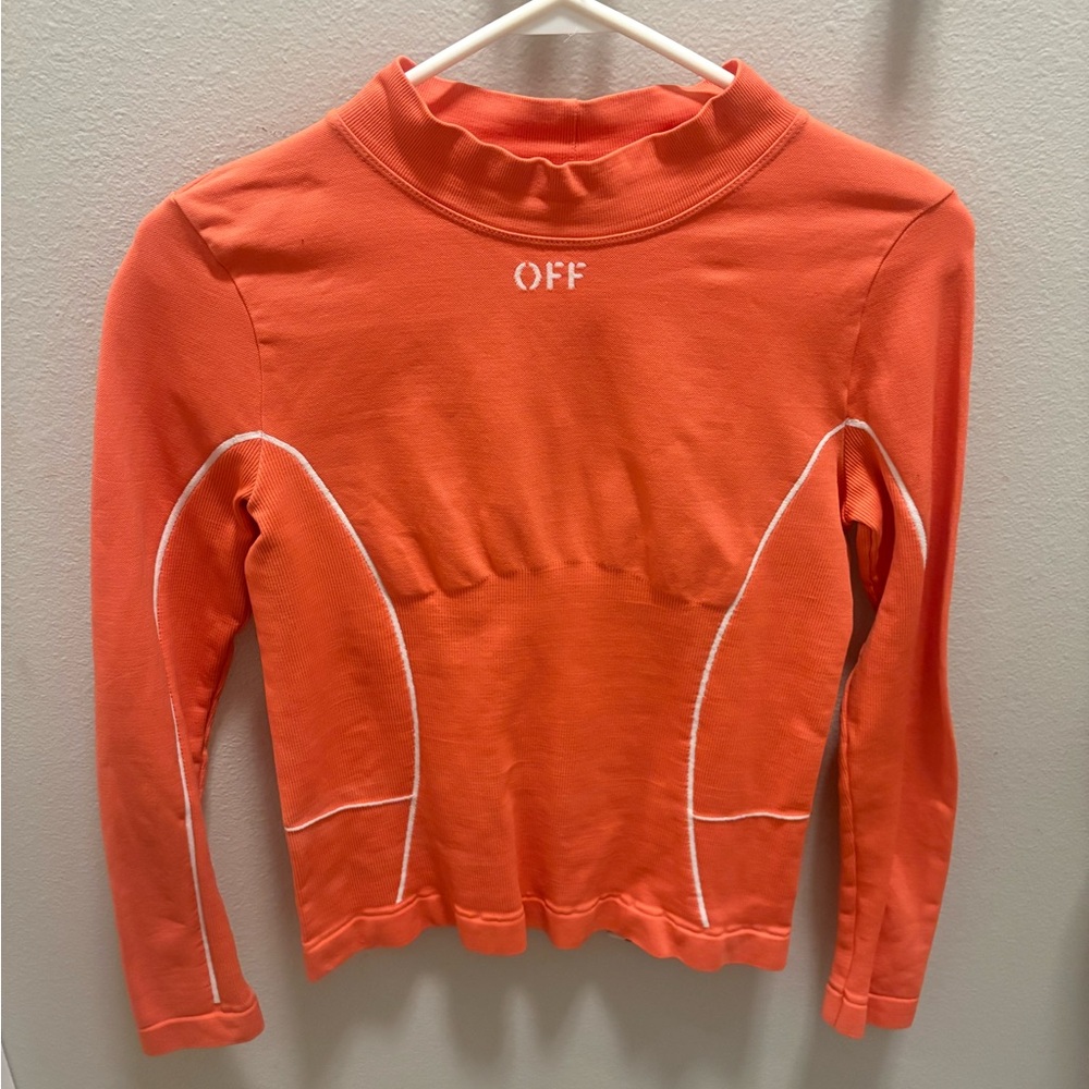 Off-White Vibrant Orange Long Sleeve Top